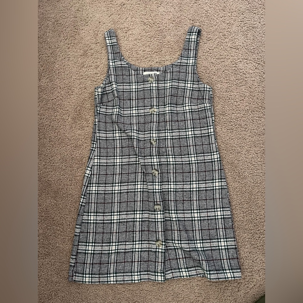 Copper Key Green and White Plaid Dress